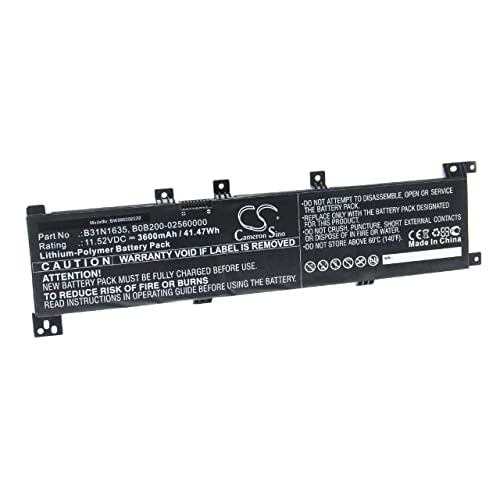vhbw Batería Recargable Compatible con ASUS VivoBook 17 X705UQ-BX128, 17 X705UV-BX086T Notebook (3600 mAh, 11.52 V, polímero de Litio)
