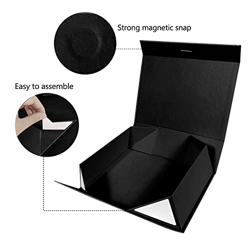 10.5" Large Gift Box With Magnetic Lid And Ribbon For Christmas,Valentine's Day,Birthdays, Bridal Gifts,Weddings,Diy And So On(Large, Black) #TOP2