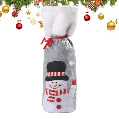 Copri bottiglia di vino di Natale di vino per - Decorazione per borsa per di vino in tessuto elegante e raffinata per feste di riunioni di