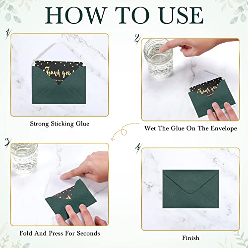 200 Count Wedding Gift Card Envelopes Bulk Mini Envelopes Small Paper Gift Card Sleeves Greeting Business Card Envelopes Tiny Envelope Pockets For Graduation, 4 X 2.7 Inch (Green) #TOP6