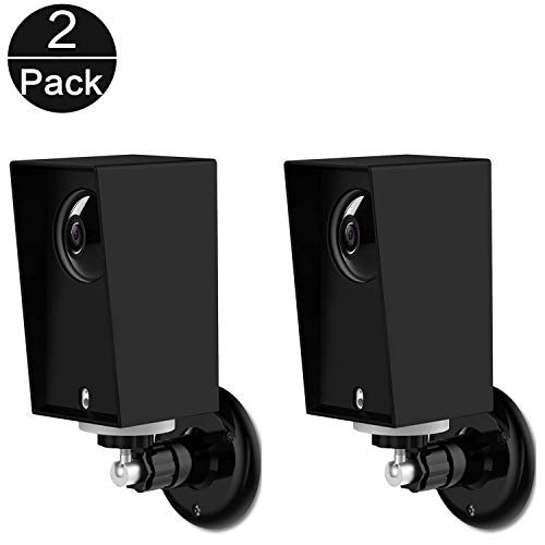 Wyze Cam Pan Wall Mount, Weather Proof Anti-Sun Glare and UV Protection Outdoor/Indoor Adjustable Bracket with Protective Skin Case for Wyze Cam Pan 1080p Security Camera (Black(2pack))