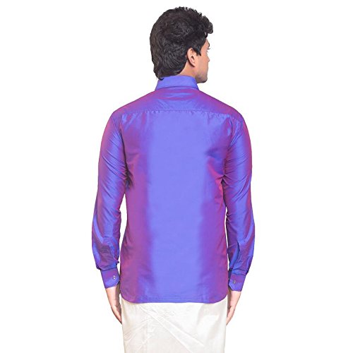 Image of THANGAMAGAN Men's Regular Fit Shirt (TF0050142MSBE Blue 42)