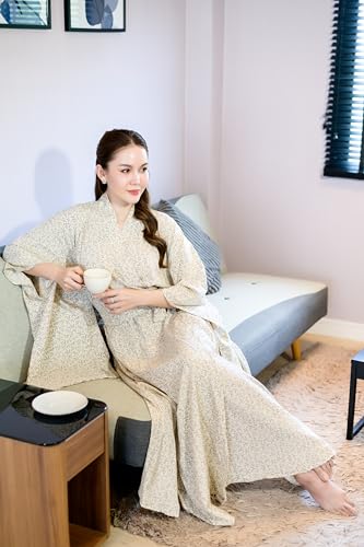 Image of Na'Rak Women's Kimono Robe, Full-Wrap Yukata Style Long Soft Loungewear Luxury Dressing Gown