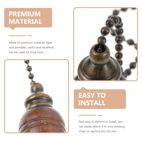 Image of YARNOW Retro Ceiling Fan Pull Chain Pendant Decorative Light Pull Chain for Ceiling Fans and Lamps Easy Replacement Accessory for High Lights Fan Vintage Style