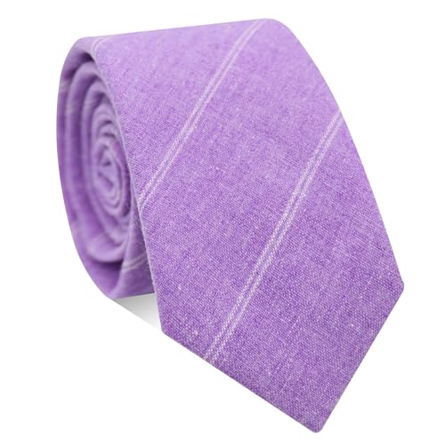 Image of Ties for Men, Cotton Mens Ties Skinny Solid Color Necktie Sage Green Tie for Wedding Business