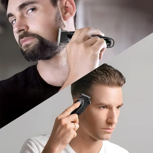 Image of GLAKER Professional Beard Trimmer for Men | Cordless Hair & Beard Trimmer | Precision Grooming Kit with Adjustable Comb | Rechargeable Beard & Mustache Trimmer (GOLD)