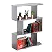 RICOO Étagère Rangement 97 x 70 x 25 cm Meuble bibliotheque Gris 3 Cases WM072-PL