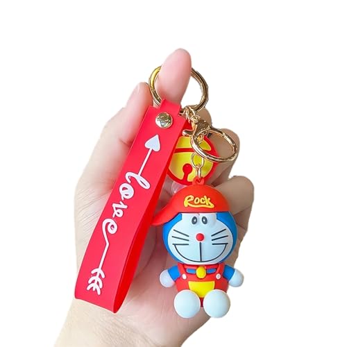Image of Cute Cartoon Character Silicone 3D Key Chain with Strap Charm & Metal Hook, Merchandise Key Rings Gift for Kids Girls Boys Men & Women