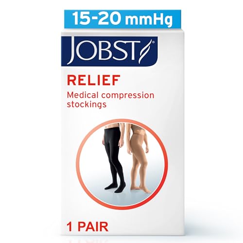 Image of JOBST Relief Waist High 15-20 mmHg Compression Stockings Pantyhose, Open Toe