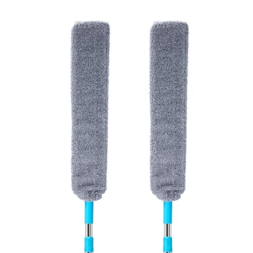 Plumero retráctil extensible para eliminar el polvo y limpiar telarañas, ligero y fácil de maniobrar, diseñado para techos altos y zonas difíciles (C)
