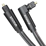 VANAUX 90 Degree Optical Audio Cable Digital Toslink Fiber Optic Cords Male to Male for Home Theater,Soundbars,Gaming Consoles (6.6FEET/2M)