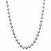 The Bling Factory 3mm Solid .925 Sterling Silver Military Ball Chain Necklace, 30 inches