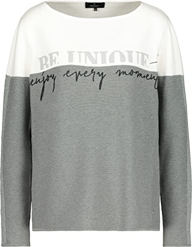 MONARI Damen Strickpullover Colourblock mit Print Caviar Cold dye - 44 Cover