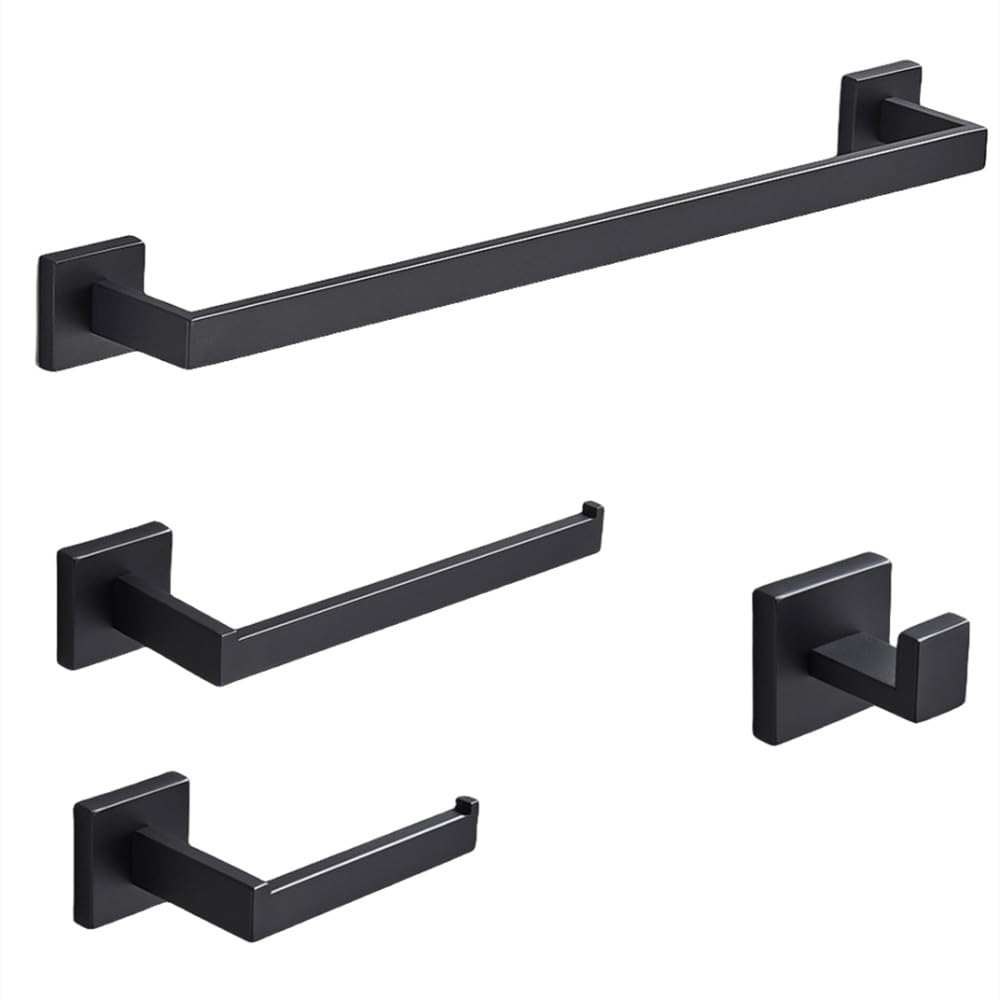 Ensemble accessoires salle de bain or brossé luxe 4 pièces inox