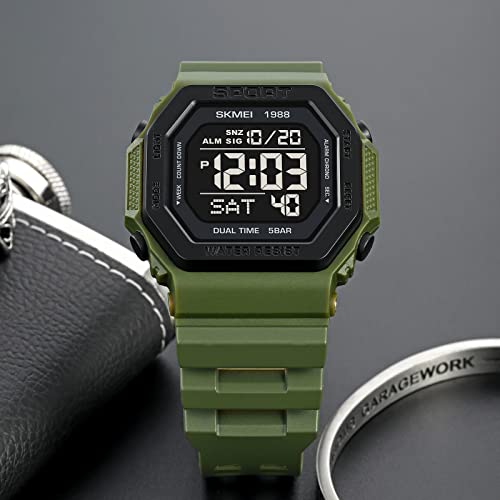 Gosasa Military Sport Unisex Watches Back Light Fashion Men and Women Watch LED Digital Unisex Watch Countdown 5Bar Waterproof Casual Wristwatch Alarm3
