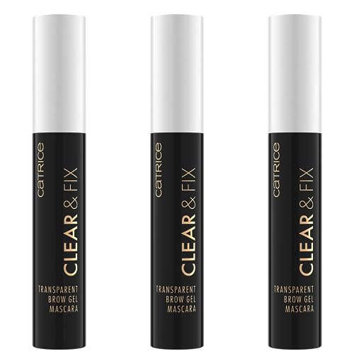 Catrice Clear & Fix Transparent Brow Gel Mascara, Augenbrauengel, Nr. 010, Transparent, langanhaltend, definierend, vegan, ohne Mikroplastikpartikel, Nanopartikel frei, ohne Parfüm, 3er Pack (3x5ml)