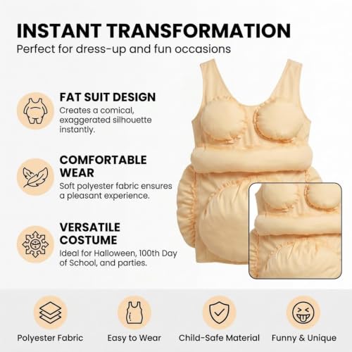 Barriga para disfraces escolares complemento de relleno cómodo para fiestas 4