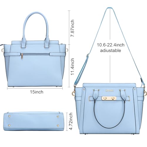 Laptop Bag for Women,15.6 Inch Multi Pocket Padded Laptop Tote Bag, Computer Bags for Women, Blue4