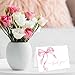 Whaline 24Pcs Pink Bow Thank You Cards with Envelopes and Stickers Watercolor Bow Greeting Cards Pink Blank Note Cards for Wedding Birthday Bachelorette Baby Shower Party Supplies