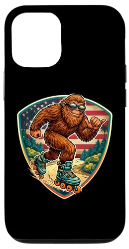 Sasquatch Rollerblading�r�b�O�t�b�g�V���J���[���[�u���[�h�A�����J�� �X�}�z�P�[�X iPhone 12/12 Pro �p