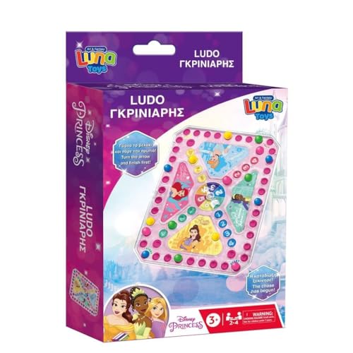 Disney Princesses Pop Up Ludo - Juego de mesa tradicional de ludo para niños, juego divertido para interiores a partir de 3 años, regalo de cumpleaños para niños