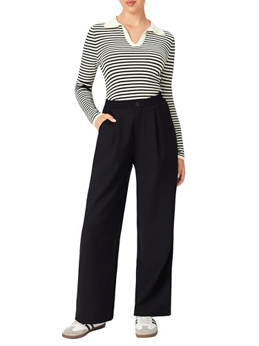 CIDER Women's Trousers Middle Waist Straight Leg Casual Stylish Pants2