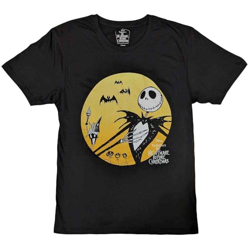 T-shirt Nightmare Before Christmas Jack pour homme en coton noir