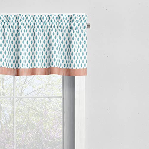 Bacati - Paisley Floral Window Treatments Sold Individually (Coral/Aqua Window Valance)