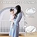 Lazyzzzz Crib Tent, Pop Up Mosquito Crib Net with Double Zipper Self-Locked,1200 Holes/Inch Mesh to Keep Baby from Climbing Out, Portable Easy Install Mosquito Net 55