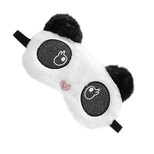 Didiseaon 1pc Cute Panda Plush Eye Mask for Relaxing Sleeping and Travel Soft Cartoon Design Elastic Band Comfortable Eye Cover for Adults and Boys and Girls