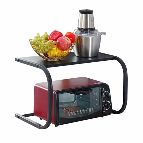 Support à micro-ondes en acier au carbone avec rangement pour ustensiles