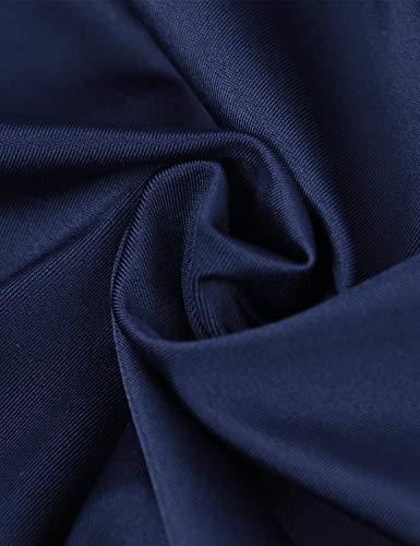 BALEAF Men\'s Athletic Swim Jammers Quick Dry Splice Compression Swim Shorts Square Leg Navy/Blue/White M