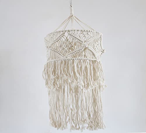 Denhizu Handmade Lamp Shade Boho Hanging Light Covers Decorative Bohemian Ceiling Chandelier Lampshade For Living Room Bedroom Dorm Wedding Home Decor(Bulb Not Included) (A) #TOP24