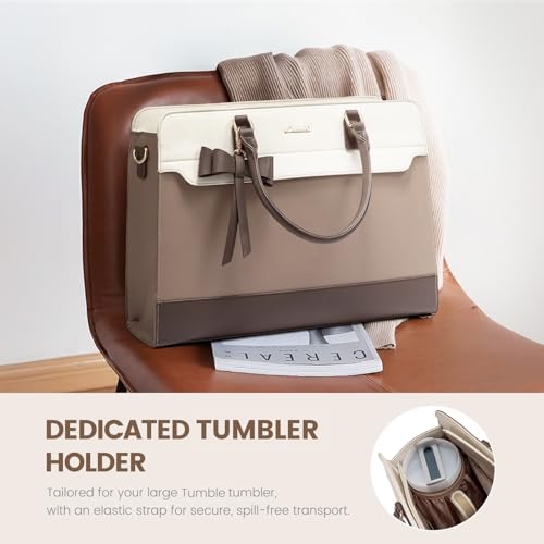 Image of LOVEVOOK Laptop Tote Bag for Women,Leather Work Bag, Waterproof Business Teacher Bag,Large Computer Handbag Purse Briefcase,Office Gifts for Women