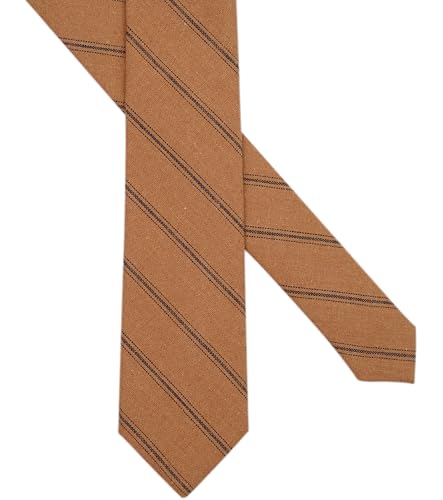 Image of BELLUNO Men's 2.5 inch Skinny Solid Cotton Linen Ties