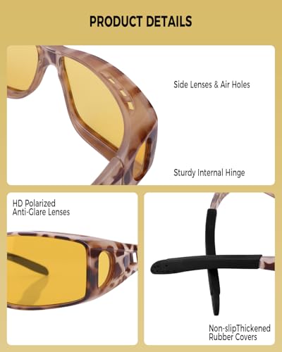 Image of Night Driving Glasses for Men Women Fit Over Sunglasses Anti Glare Polarized HD Night Vision Glasses