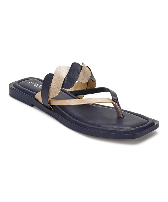 PARAGON RK6024L Womens Navy Blue Sandals | Stylish Slip on Flat Sandals with Cushioned Soles | Comfortable Everyday Sandals for Outdoor Use (B0CKBB6VDC) Amazon Price History, Amazon Price Tracker