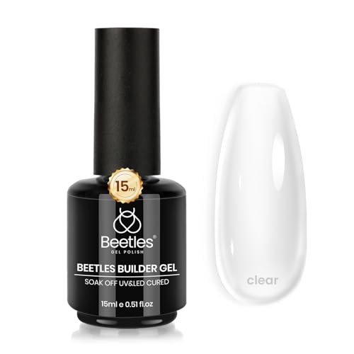 Beetles Builder Gel for Nails 0.51 OZ 7 in 1 Strengthener Gel for Weak & Thin Nails Building Apex Nail Extension for Beginner DIY Salon at Home for Women