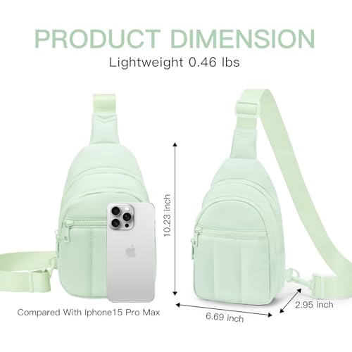 Image of Viverte Quilted Puffer Crossbody Bags for Women Small Puffy Sling Bag Lightweight Cross Body Bubble Purse Shoulder Bag for Travel (Light Green)