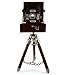 Vintage Style Photography Camera, Wooden Tripod Stand, Table Top Collectible Studio, Desk Decorative Antique Film Model Camera, Premium Home Decor, for Collector