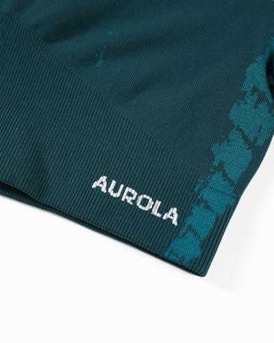 Image of AUROLA Serpent Snake Seamless Workout T-Shirts for Women,Short Sleeve Crop Top Gym Yoga Athletic Shirts Tee