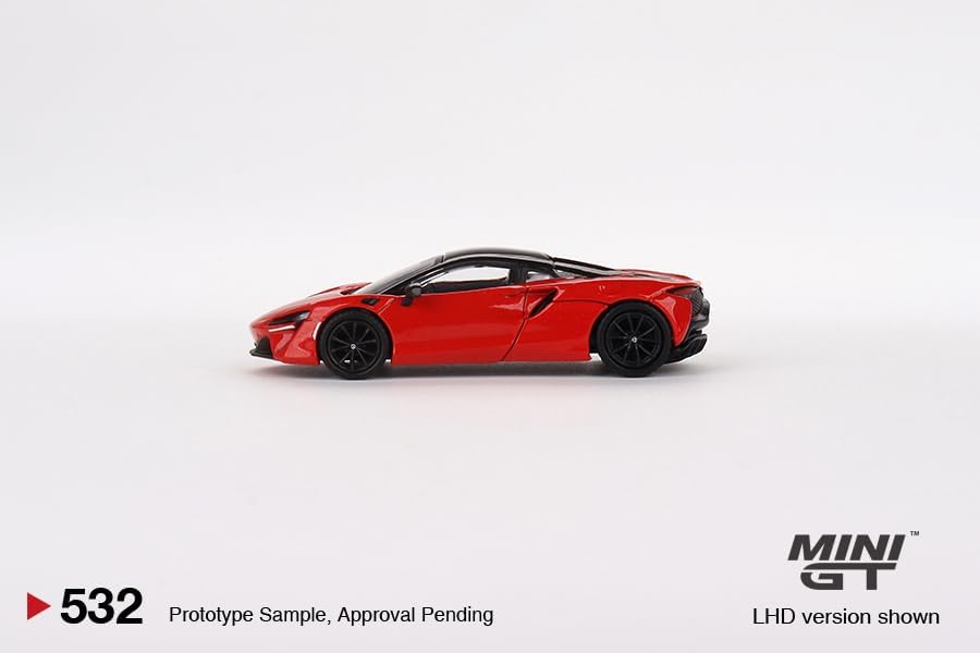 Miniatura 2 de True Scale Miniatures Modelo de coche compatible con McLaren Artura Vermillion Red 164 Diecast Model Car MGT00532