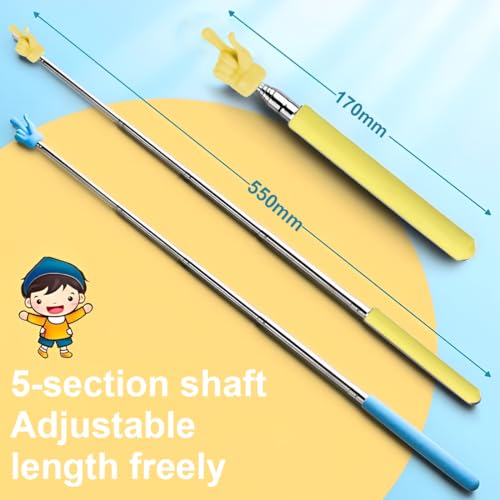 WeddHuis 1 Stück Ausziehbar Zeigestab Teleskop Lehrer Zeiger Versenkbare Klassenzimmer Zeiger Edelstahl Hand Zeiger für Präsentationen (Rosa)