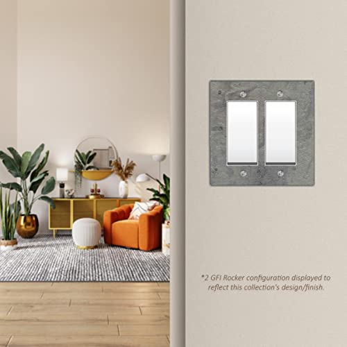 Switch Hits Electrical Switch Plate Wall Plate 1 Duplex | Single Outlet Cover Receptacle Plug Face Plate | Decorative Vermont Slate Gray - Natural Earth Tone | 1 Gang, 3.25” W X 5” H #TOP4