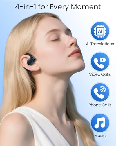 Image of AI Translation Earbuds Real Time 164 Languages 80H Playtime Translator Ear Buds Audifonos Traductores Ingles Espanol Wireless Earphones Bluetooth AI Headphone for Travel Meeting Learning K08
