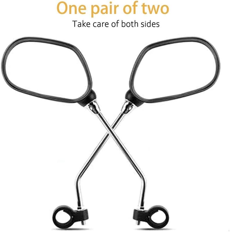 Bike Mirrors, 2Pcs Bicycle Large Wide Angle 360°Adjustable -Bicycle Mirrors for Handlebar 22-26mm, for Mountain Road Bike Motocycle