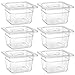 Bekith 6 Pack 1/6 Size Plastic Clear Food Pans with Lids for Kitchen Restaurant Food Prep, 4 Inches Deep
