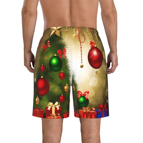 Merry Christmas Men's Swim Trunks Quick Dry Board Shorts with Pockets Casual Drawstring Beach Shorts3
