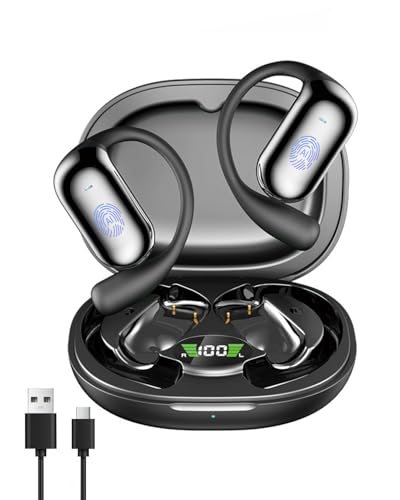 KI Übersetzungskopfhörer in Echtzeit 134 Sprachen Simultanübersetzer Bluetooth Kopfhörer mit 60 Std Spielzeit, IP54, Open Ear Kopfhörer, mit App Übersetzung Kopfhörer für Business, Reisen, Studium