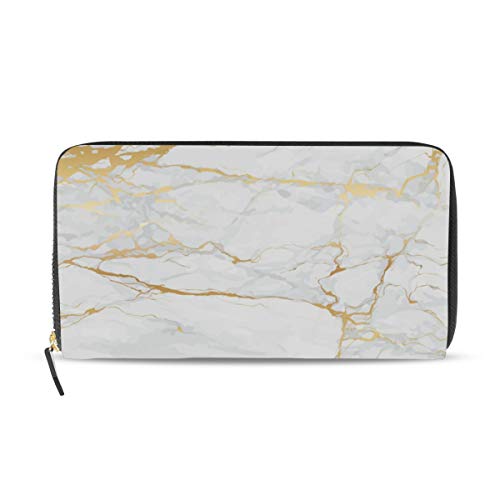 Portefeuille long en cuir cadeau idéal effet marbre or
